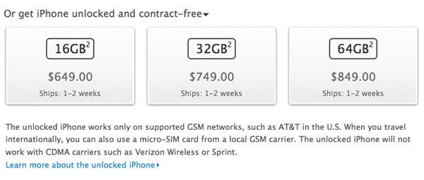 unlocked iphone 4s