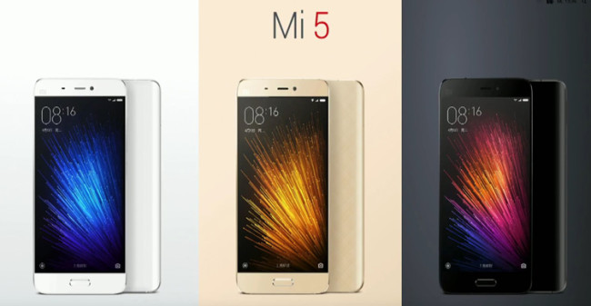 Xiaomi Mi5 colores