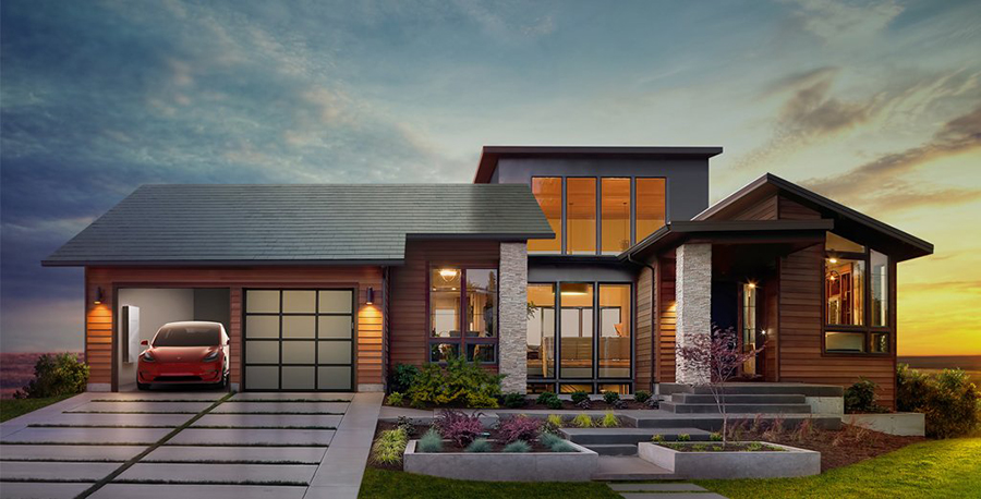 tesla solar roof techo