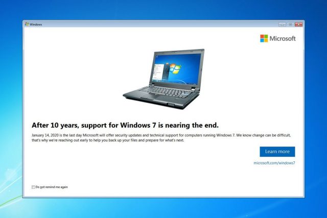 El soporte para Windows 7 ha terminado