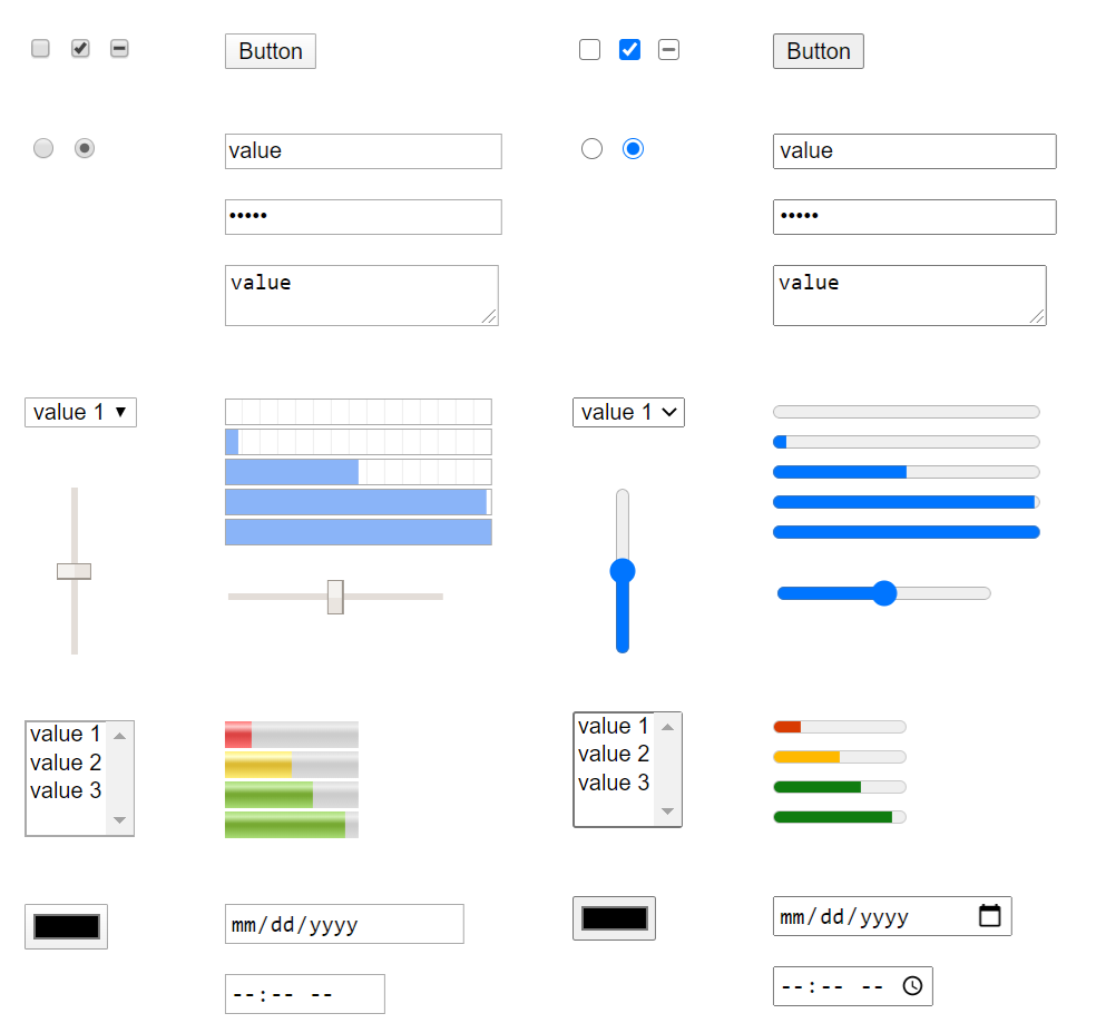 chromium old new form controls