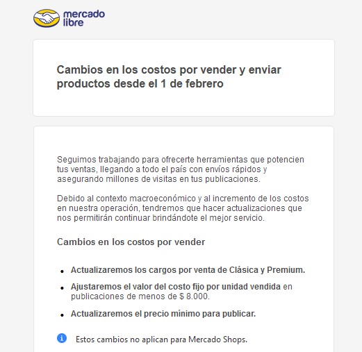 Mercado Libre cambios