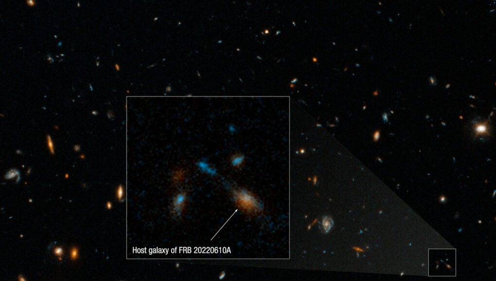 A Hubble Space Telescope image of the host galaxy of an exceptionally powerful Fast Radio Burst